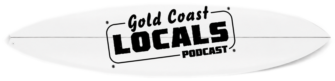 Gold Coast Locals Podcast surfboard logo